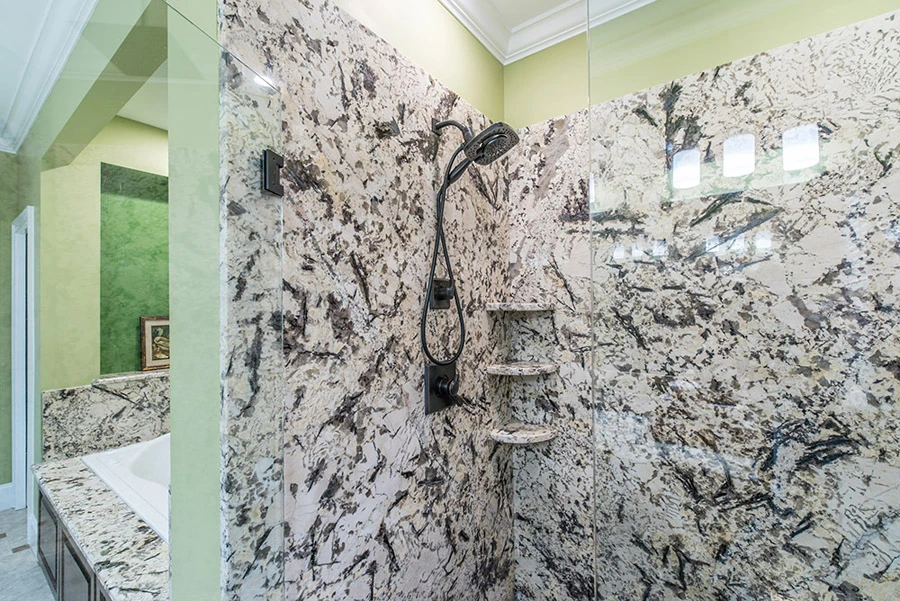 Delicatus White Granite Bathroom Walls